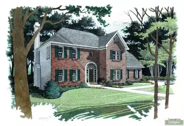 image of 2 story country house plan 7596